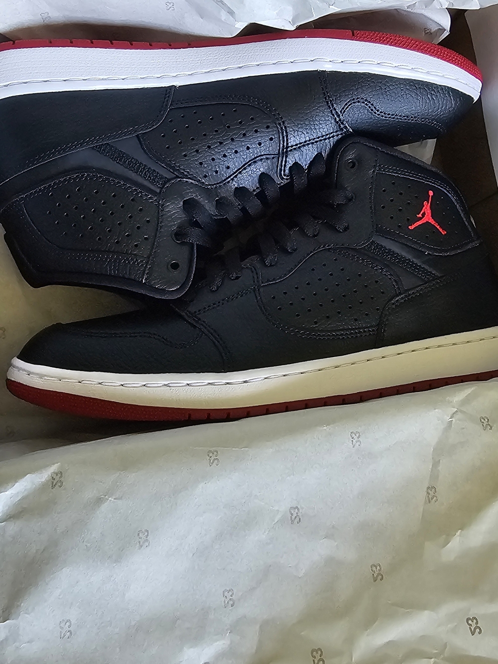 Nike Air Jordan Men's Black/Red High-Top Sneakers